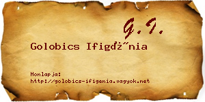 Golobics Ifigénia névjegykártya